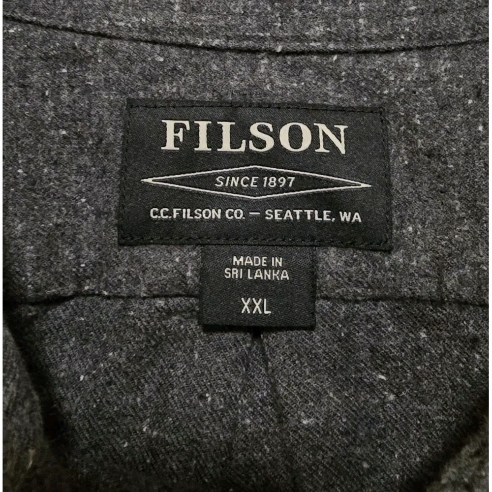 Filson Shirt Mens Size XXL Button Down Long Sleeve Cotton Workwear Pockets Gray - Picture 5 of 8